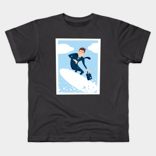 Surfing businessman Kids T-Shirt